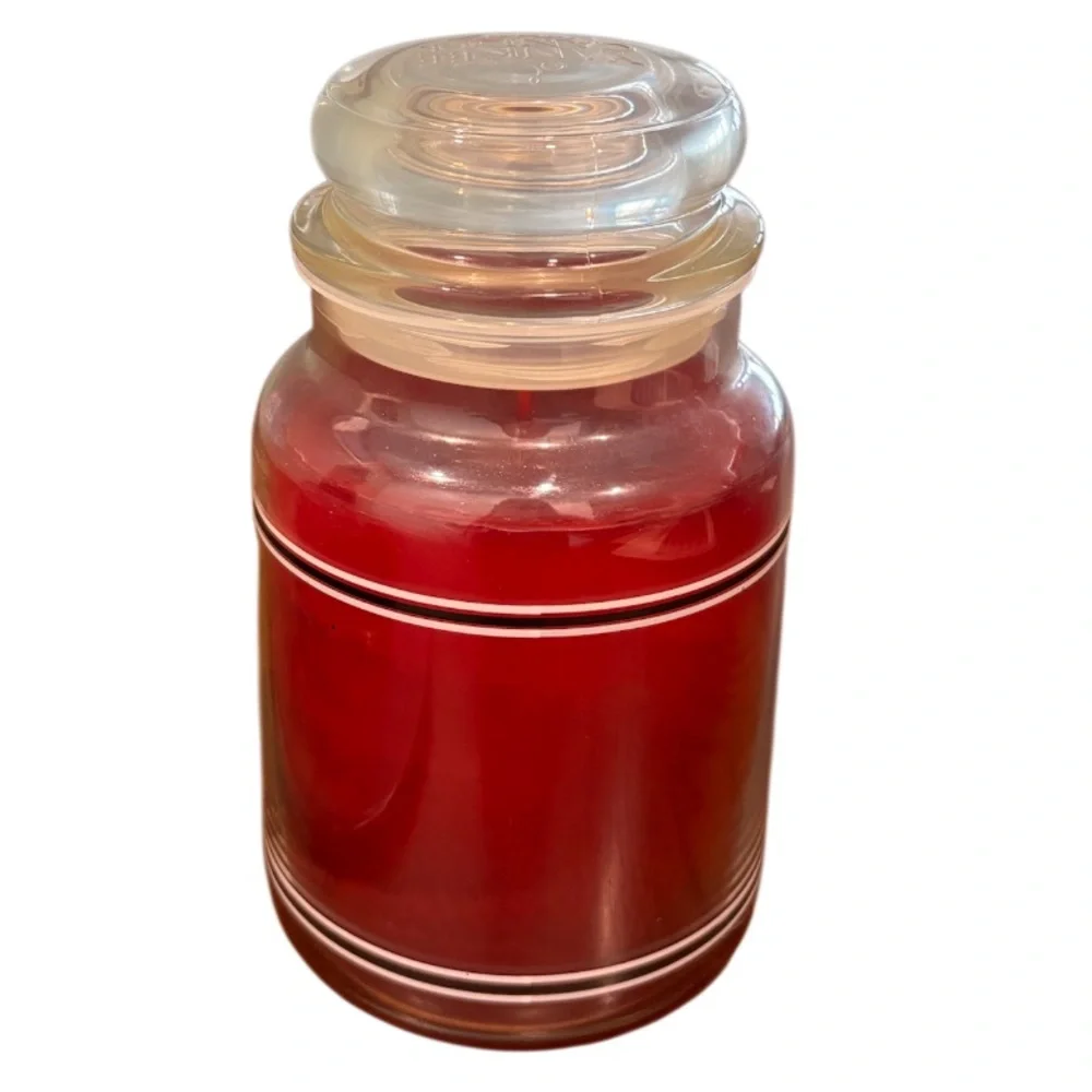 Yankee Candle Jar Vintage Home for the Holidays Rare Vintage Black Band Burgundy